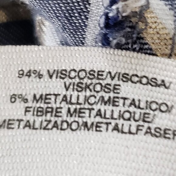 Rachel Roy Women’s Striped Shirtdress Blue Metallic Gold Stripes Low High Hem 8 - Picture 8 of 9